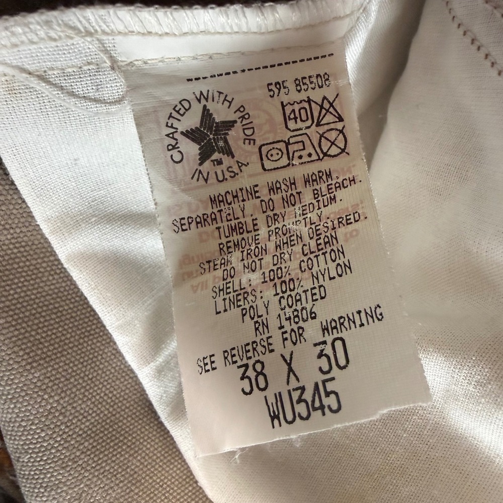 Vintage Carhartt Work Pants Mens 38x30 Brown Camo WU345 Double Knee Mossy Oak - Picture 3 of 12